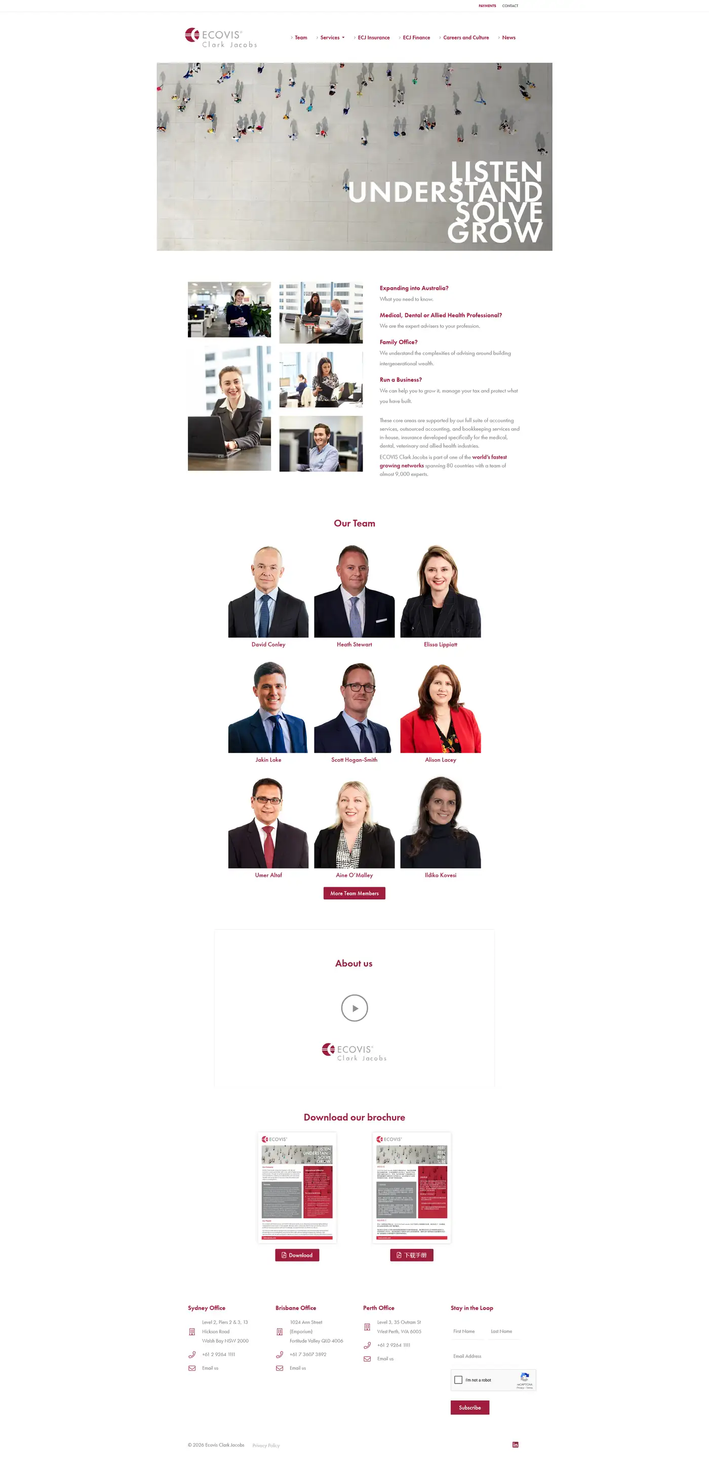 Screenshot of ECOVIS Clark Jacobs website